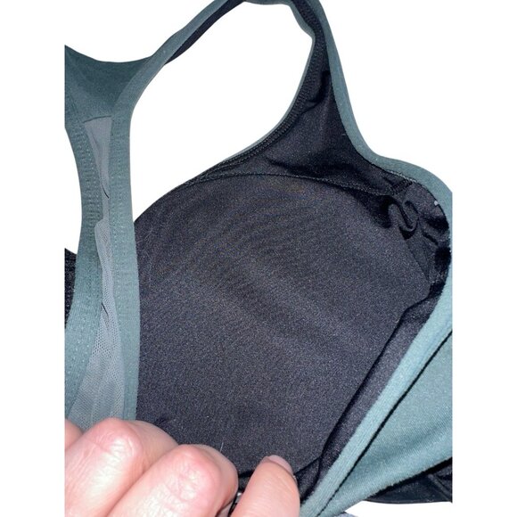 Zella Racerback Sports Bra Size Small Army Green Wirefree - Picture 7 of 7